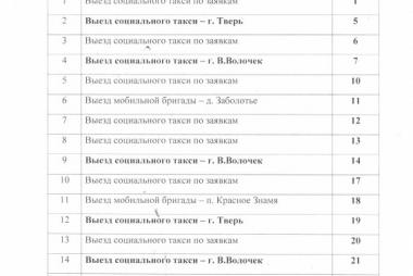 График работы соцтакси в ноябре 2025
